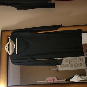 Dressy sweater dress with square neckline